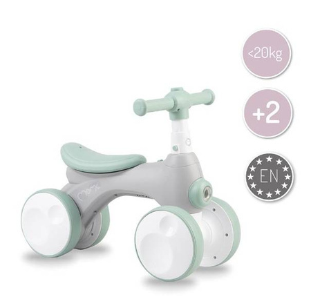 MoMi Tobis Jeździk z Bańkami Światłem i Dżwiekiem Szary