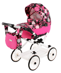 Adbor Viki Wózek dla Lalek Kwiatki Vi-01