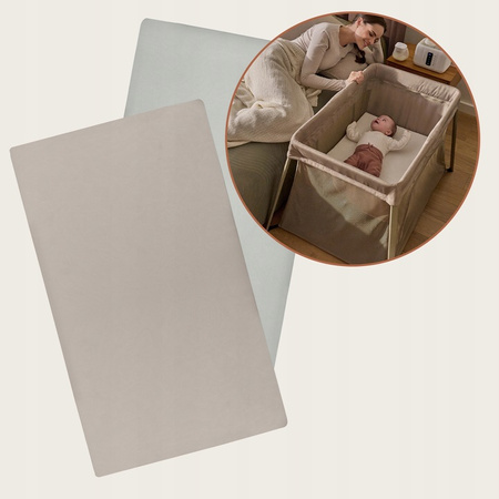 Lionelo Prześcieradło bambusowe Bamboo Sheet Beige&White 70x28 2Pack