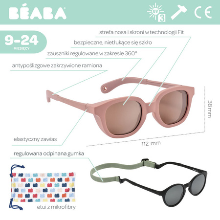 Beaba Okulary przeciwsłoneczne dla dzieci 9-24 miesięcy Lucky - Sorbet