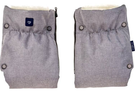 Zaffiro Mufki Do Wózka Dwuczęściowe Wełna Melanż Jasny Szary