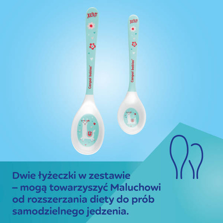 Canpol Babies Zestaw Łyżeczek z Melaminy 2 szt Exotic Animals 4/530 Grey