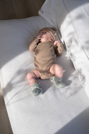 Lodger Czapeczka bawełniana brązowa Ciumbelle Beige 6-12 m