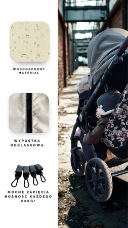 Blaben Baby Hamak do wózka dziecięcego z pasami Bezpieczeństwa Beige