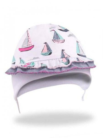 Czapka letnia z uszkami Sailboat 38-42cm