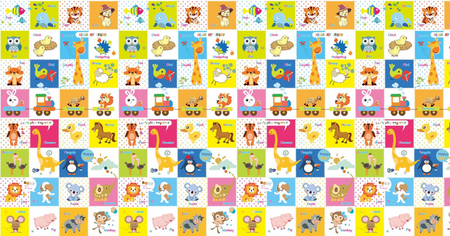 Bocioland Składana Mata Kontrastowa Dwustronna 150x200cm BL123 Happy Day