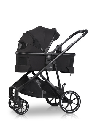 Easy Go Duoflex Wózek Głęboko-Spacerowy Bliźniaczy Rok po Roku Ebony Black 2 Siedziska 2 Gondole