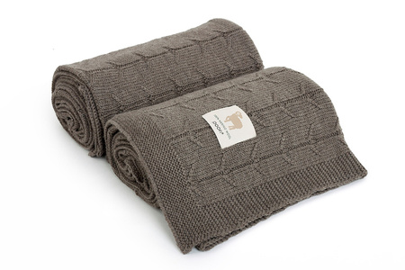 Poofi Malmo Kocyk Merino Czekoladowy