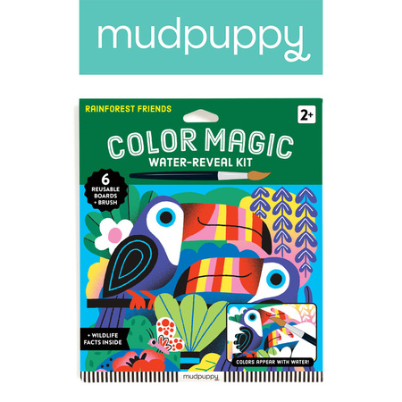 Mudpuppy Kolorowanka wodna wielorazowa Magia kolorów Las deszczowy 2+