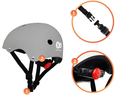 Kinderkraft Safety Kask z Naklejkami Grey