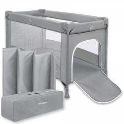 Moby System Łóżeczko Turystyczne Kojec Happy Traveller Basic Szare
