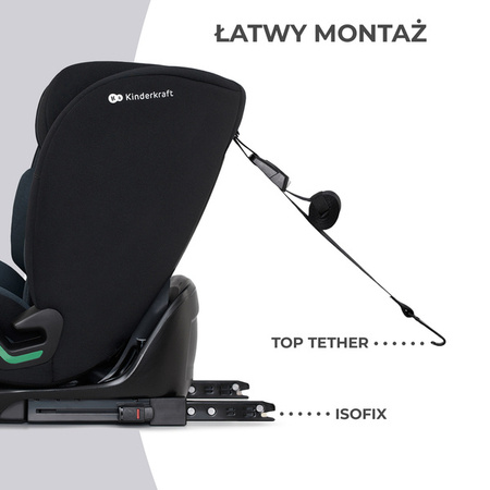 Kinderkraft Oneto 3 I-Size Fotelik Samochodowy 9-36 kg Graphite Black