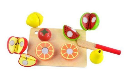 Zestaw Owoców Na Rzep Drewniany AC7631