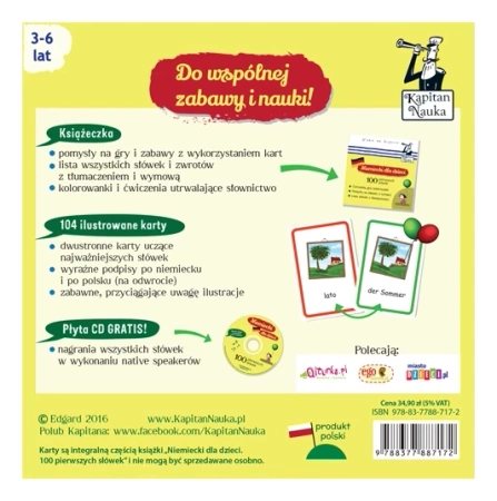Kapitan Nauka Niemiecki dla Dzieci 100 Pierwszych Słówek