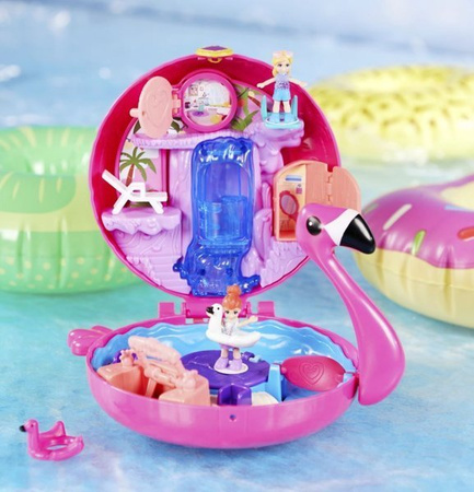 Polly Pocket kompaktowe zestawy FRY35 FRY38 Basen z Flamingiem FRY38