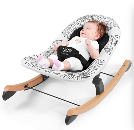 Kinderkraft Finio + Fini Leżaczek/Bujaczek + Krzesełko black/white