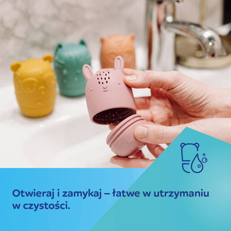 Canpol Babies Zestaw Odkręcanych Zabawek Silikonowych do Kąpieli 80/308