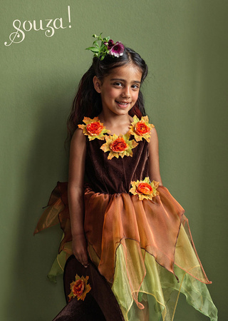 Souza! Kostium sukienka tiulowa z kwiatami i kapelusz czarownica Sabrina 3-4 lata