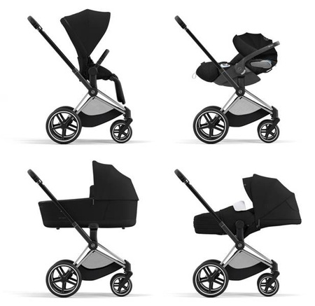 Cybex Priam 4.0 Wózek Głęboko-Spacerowy + Fotelik Samochodowy Cloud T 0-13kg Deep Black