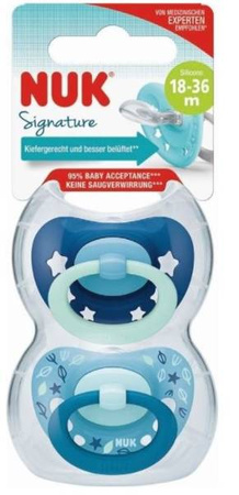 Nuk Smoczek Uspokajający Silikonowy 18-36m Signature 2szt. Boy