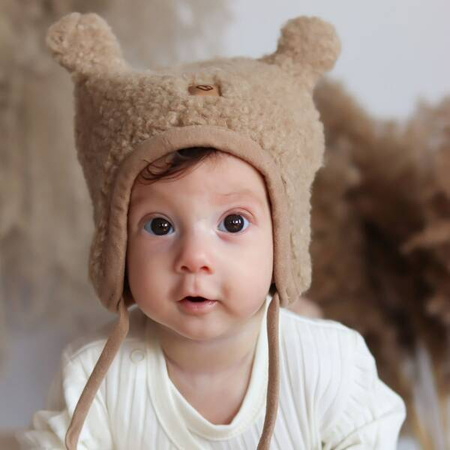 Zaffiro Violet Nevada Czapeczka 100% wełna M (6-12m) Brown