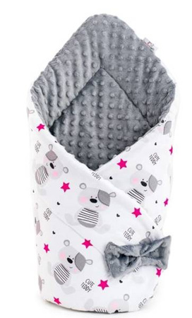 Bocioland Minky Rożek 80x80 Teddy Szary BOC0077