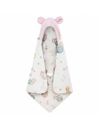 Bonjour Cherie Bambusowy Kocyk Do Fotelika z Minky Blushing Bride 90x90cm Kotki