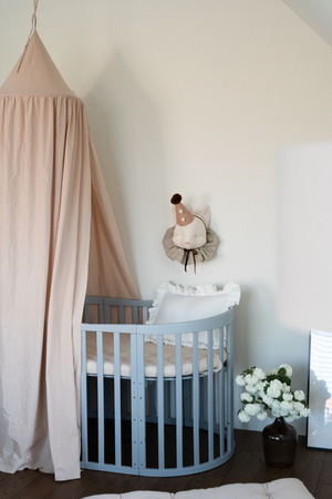 Waldin Łóżeczko Dziecięce Owalne 7w1 z Materacem Szare