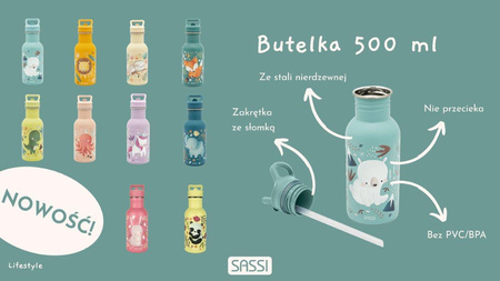 Sassi Butelka na wodę bidon 500 ml Leniwiec
