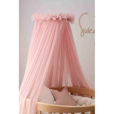 Waldin Tiulowy Baldachim Do Łóżeczka + Stelaż Na Baldachim Rose