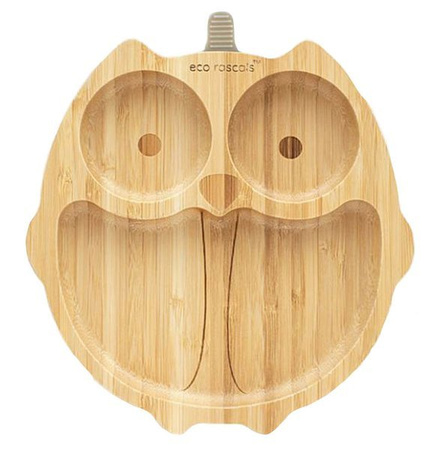 Eco Rascals Miseczka Bambusowa z Przyssawką Sowa Szara