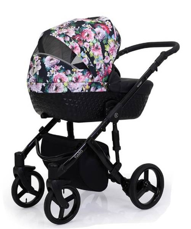 Kunert Tiaro Wózek Głęboko-Spacerowy 2w1 Czarny + Zielony Biała Rama Koła Żelowe