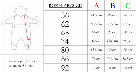 Nicol Kombinezon niemowlęcy pajac dresowy z podszewką dla chłopca r.68