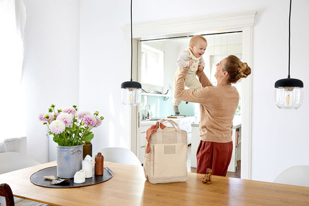 Lassig Green Label Plecak dla mam kwadratowy z akcesoriami Vividal Backpack humus