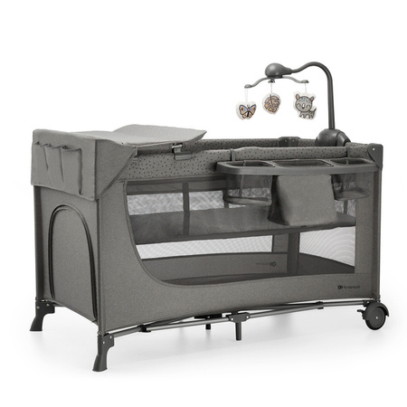KinderKraft Joy 2 Łóżeczko Turystyczne z Akcesoriami Dark Grey