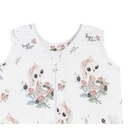 Bonjour Cherie, Bambusowy Śpiworek ŚREDNI 3-12M ROMANTYCZNY KRÓLIK