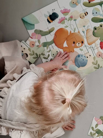 Janod Puzzle w Walizce 20 elementów 2+ Przyjaciele z Ogródka