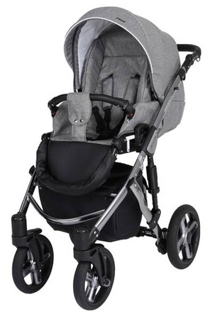 Kunert Mila Premium Wózek Głęboko-Spacerowy 2w1 Grafit + Jeans Grafitowa Rama Koła Żelowe