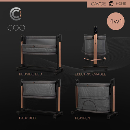 Cavoe Elektryczna kołyska łóżeczko 4w1 COQ Meteorite