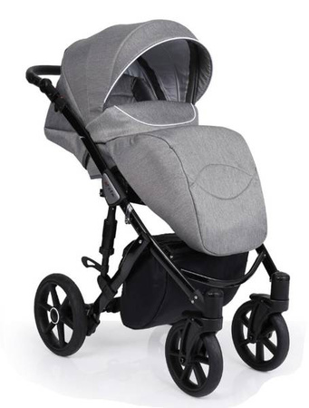 Kunert Mila Wózek Głęboko-Spacerowy 2w1 Pudrowy Róż Czarna Rama Koła Żelowe