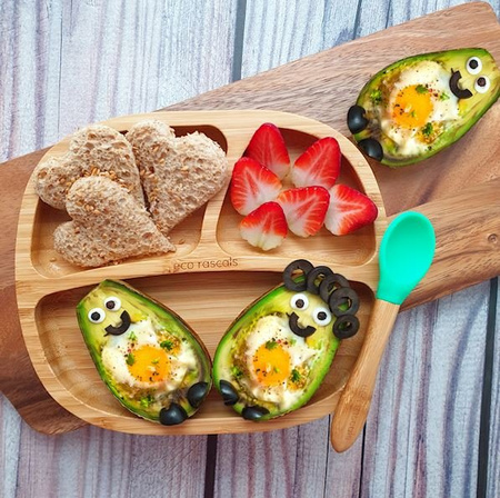 Eco Rascals Miseczka Trójdzielna Bambusowa z Przyssawką Niebieski