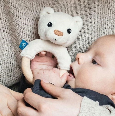 Whisbear EKO Gryzak Drewniany Miś Biały