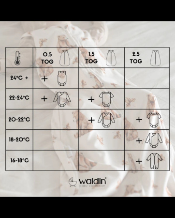 Waldin Śpiworek 0.5 TOG Wieloryb Biały Rozmiar M