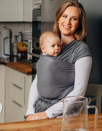 LennyLamb Chusta Do Noszenia Dzieci Elastyczna Antracyt Rozm Standard 5.0 m 100% bawełna