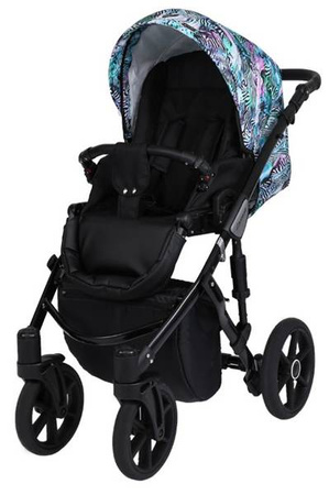 Kunert Lavado Wózek Głęboko-Spacerowy Safari + Czarny Czarna Rama Koła Żelowe