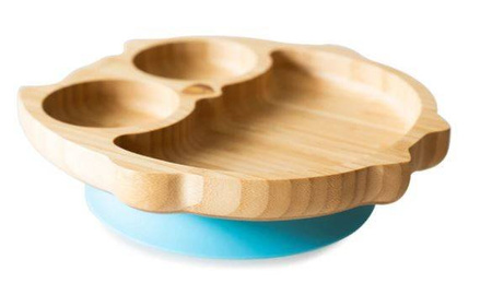 Eco Rascals Miseczka Bambusowa z Przyssawką Sowa Niebieski