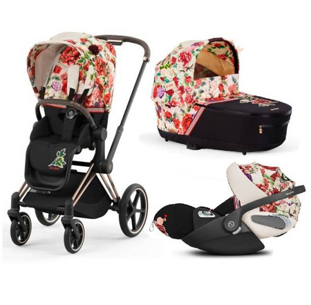Cybex Cybex Priam 4.0 + Fotelik Samochodowy Cloud T 0-13kg Spring Blossom Light