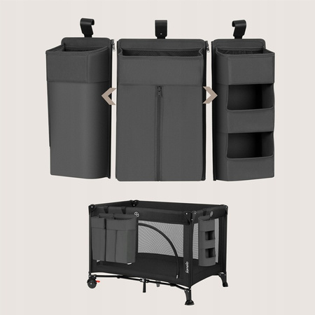 Lionelo Sidepocket Large Organizer na łóżeczko wiszący przybornik duży 3w1 Grey