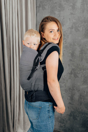 LennyLamb LennyPreschool Splot Jodełkowy, 100% Bawełna - Mała Jodełka Rozmiar Preschool Ombre Szary