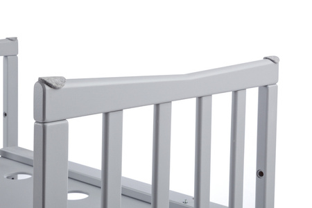 Waldin Łóżeczko Dziecięce Owalne 7w1 z Materacem Szare